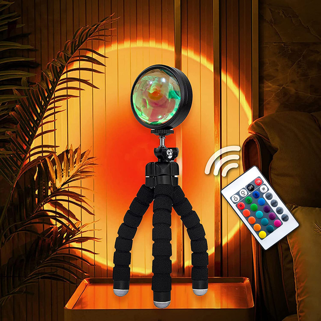 Night Light Adjustable Floor Lamp RGB Sunset Light Projector Usb Atmosphere Lamp Ector Rainbow Projection Sunset Lamp