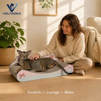 Chaise longue pour chat, griffoir, canapé, lit de détente, mobilier en carton ondulé marron, coussin d'intérieur pour chaton, vente en gros
