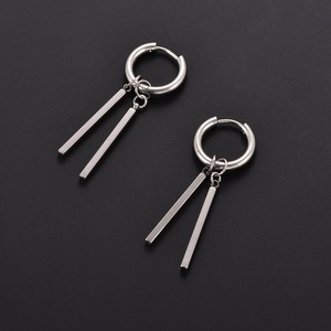 2 paires de boucles d'oreilles pendantes Zoro en acier inoxydable, style punk, avec pendentif carré, type Huggie Hoop, accessoires de bijoux pour femmes et hommes - Product Image 4