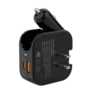 2024 Nieuwe Slimme Draagbare Dual Usb Autolader En Autoladers Snel Opladen Batterij Usb Auto Telefoon Oplader Apparaat Reisadapter