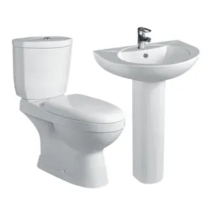 Prix économique sanitaire salle de bain en céramique wc toilette avec lavabo