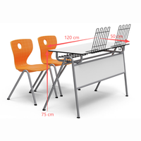 Chaise et table en panneau stratifié pour étudiants, mobilier scolaire, bureau et chaise pour étudiants