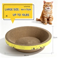Grattoir pour chat rond multi-tailles en carton ondulé, lit et jouet pour chat, pour chatons et chats adultes, pour le nettoyage des griffes et le soulagement du stress