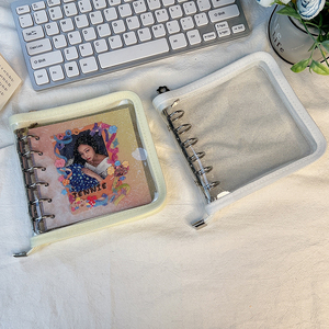 Bán buôn 6 nhẫn kế hoạch tùy chỉnh Tạp Chí A5 A6 A7 vuông PVC rõ ràng mềm Shell Loose-<span class=keywords><strong>Leaf</strong></span> Ngân Sách dây kéo chất kết dính với dây kéo - Product Image 4