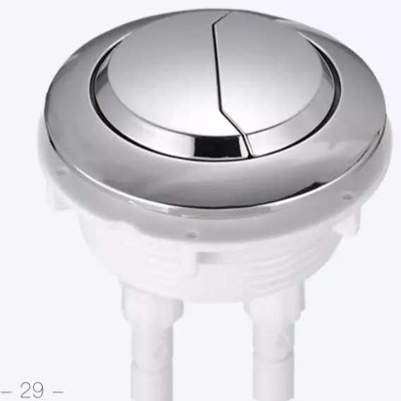 Tangki Toilet Dual Flush 38Mm, Katup Bulat Tombol Tekan Hemat Air untuk Bangku Toilet, Aksesori Kamar Mandi