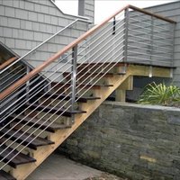 Balustrades et mains courantes en acier inoxydable 304/316 - Garde-corps en tube traversant pour balcon, escalier extérieur |   Installation facile |   CE