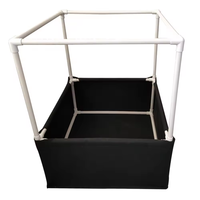 Bac à légumes surélevé carré personnalisé en tissu imperméable pour extérieur 4 x 8 avec cadre en tuyaux PVC et treillis