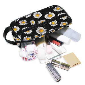 Trousse de Toilette Portable à Fermeture Éclair, Grande, Style Simple, Motif Fleurs Mignonnes, Logo Personnalisé, Prix Abordable - Product Image 5