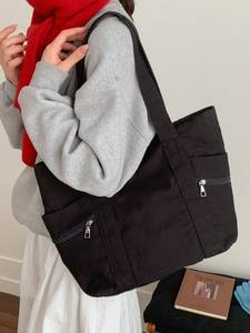 Bolsos de Hombro de Lona para Mujer, Estilo Coreano 2026, Minimalistas, Sólidos, Vintage, Casuales, Versátiles y de Moda - Product Image 3