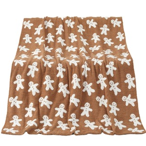 Couverture en tricot douillet de Noël à motif de bonhomme en pain d'épices pour canapé, bureau, usage enfantin, design <span class=keywords><strong>personnalisé</strong></span> tricoté - Product Image 4