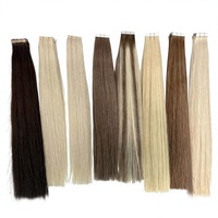 Extensions de cheveux à bandes adhésives double épaisseur, cheveux humains vierges non traités, cuticules alignées, pour la vente en gros aux salons