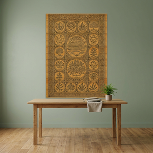 Tapisserie murale rectangulaire en coton Orissa imprimée style traditionnel décorative à suspendre toutes saisons pour salon intérieur - Product Image 5
