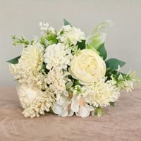 Fabrik-Großhandel Künstlicher Blumenstrauß Seiden-Pfingstrosen-Chrysanthemen-Mischbouquet Hochzeits-Tischdekoration Heim-Deko Kunstblumen