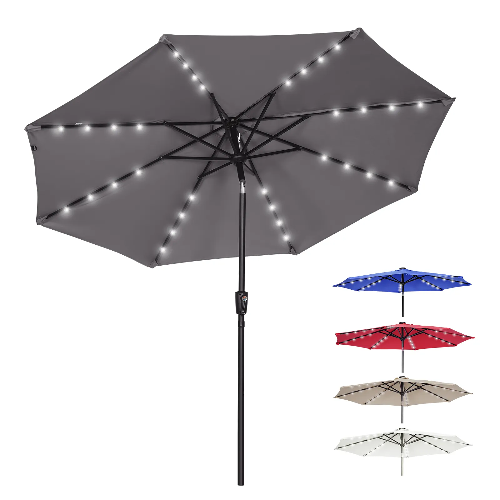 Piscina promozionale gigante Led parasole resistente impermeabile pesca ombrelloni solari esterno Patio parasole per il giardino