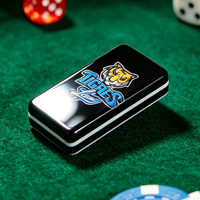 Tuile de Mahjong en Acrylique Noir Gravée Personnalisée avec Logo en Relief, Motif Imprimé Personnalisé et Dessin Animé pour Fête