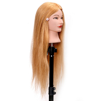 Tête de mannequin afro-américaine, 100% cheveux naturels, blonds, formation, pour coiffeurs, 1 pièce