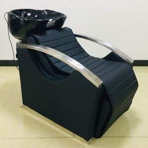 Fauteuil de lavage électrique de luxe moderne en cuir synthétique avec bac pour salon de coiffure et institut de beauté - Product Image 4