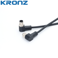 Câble pré-assemblé KRONZ M12 à 5 broches mâle coudé, blindé PVC 10M IP67, connecteur circulaire pour l'automatisation industrielle
