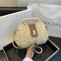 Sac à main en paille tissé à la main, sac de plage, sac à bandoulière moderne et classique pour les vacances, nouveau produit tendance