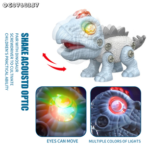 Autres jeux de rôle et jouets éducatifs pour la petite enfance : petit stégosaure en plastique à assembler soi-même, jouets dinosaures marcheurs avec lumières et sons - Product Image 5