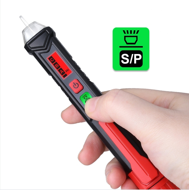 Habotest HT100P Non-Contact 3-Phase Voltage Detector LCD Display 12V-1000V AC Volt Alert Circuit Electric Line Tester Pen