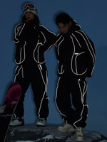 Combinaison de ski et snowboard 3L pour adultes, ensemble pour femmes, hommes et couples, rembourrée, avec bandes réfléchissantes, professionnelle, imperméable et coupe-vent