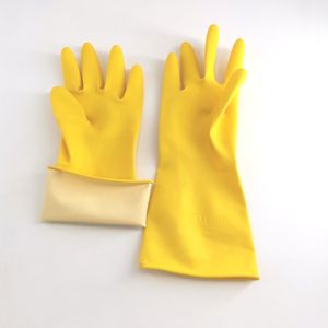 Gants En Caoutchouc De Latex De Ménage Jaune Personnalisé 30cm Imperméables avec Couleur Personnalisée Amarillos Guantes De Latex - Product Image 3