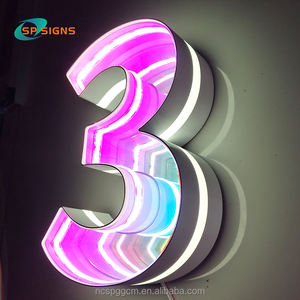 SP กระจกอินฟินิตี้กำหนดได้เอง3D ตัวอักษรป้ายสัญลักษณ์นีออนที่สะดุดตาตัวอักษร LED ช่อง LED บาร์คลับสัญลักษณ์ทางธุรกิจกลางแจ้งนำตัวอักษร - Product Image 3