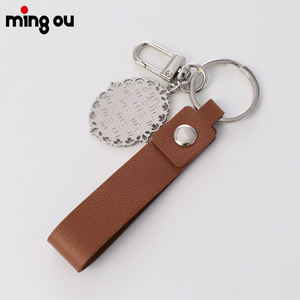 Porte-clés en cuir, cadeau <span class=keywords><strong>d</strong></span>'affaires, breloque en métal pour sublimation, porte-clés <span class=keywords><strong>de</strong></span> voiture, porte-clés, bracelets, porte-clés en cuir PU - Product Image 2
