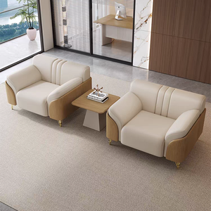 Ensemble de canapés de bureau en cuir de style moderne, grand canapé modulaire pour salle d'<span class=keywords><strong>attente</strong></span>, de visite, de direction et de réception - Product Image 4