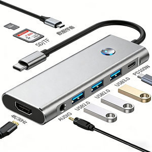 <span class=keywords><strong>Hub</strong></span> et station d'accueil portable 9 en 1 Type C, adaptateur OTG, station d'accueil USB C et USB C, séparateur, station d'accueil pour ordinateur portable - Product Image 1