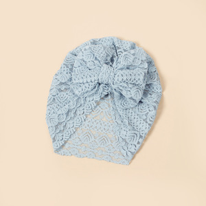 可爱新生婴儿学步婴儿无檐小便帽保暖柔软实心蝴蝶结头巾婴儿头巾头带 - Product Image 2