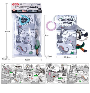 <span class=keywords><strong>Libro</strong></span> di stoffa con coda di animale per bambini resistente alle lacrime per libri sensoriali morbidi libri per bambini giocattolo educativo precoce - Product Image 3