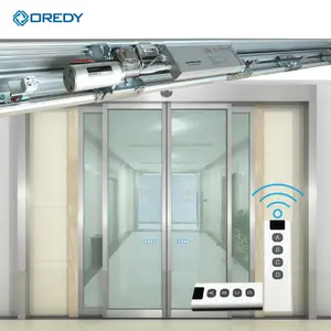 Oredy Heavy Duty cửa tự động cửa trượt mở lắp ráp điều khiển tùy chỉnh nhà máy trực tiếp kim loại khung kính