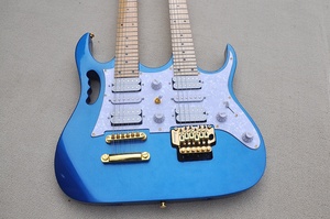 Flyoung <span class=keywords><strong>Guitarra</strong></span> Eléctrica de Doble Mástil (6 + <span class=keywords><strong>12</strong></span> <span class=keywords><strong>Cuerdas</strong></span>) Azul Metálico con Herrajes Dorados y Pastillas HSH a <span class=keywords><strong>Precio</strong></span> Económico - Product Image 3