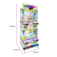 Machine à attraper les jouets en peluche Kising à monnayeur pour 4 joueurs, machine d'arcade de service libre pour cadeaux et jouets d'intérieur