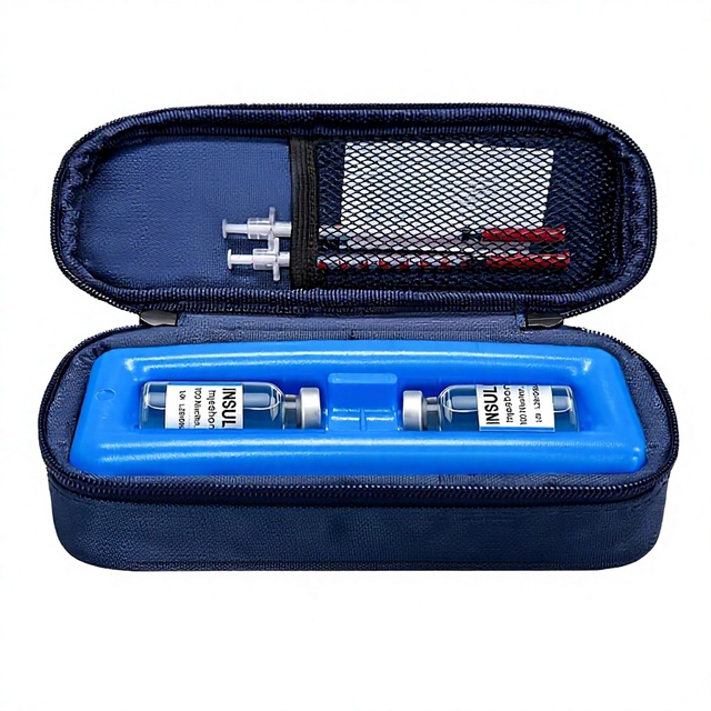 Portable Insulin Cooler Travel Box, Medical Organizer, EVA Cooling Case with Ice Pack for Insulin Pens and Diabetic Supplies