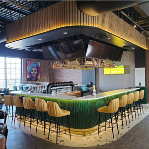 Barra de <span class=keywords><strong>Bar</strong></span> para Restaurante en Forma de U, Grande <span class=keywords><strong>y</strong></span> Personalizada, con Azulejos Verdes <span class=keywords><strong>y</strong></span> Encimera de Corian - Product Image 3