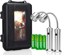 Lampe de travail flexible à col de cygne en plastique avec base magnétique, rechargeable par USB, pour barbecue, cuisine extérieure et camping, avec étui de rangement