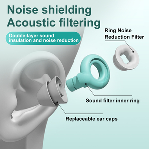 <span class=keywords><strong>Tapones</strong></span> para los oídos resistentes al agua, de dos capas, con cancelación de ruido, color rosa, de silicona, silenciosos, ES200 - Product Image 3