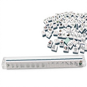 Ensemble de Mahjong de luxe personnalisé de style céladon bleu clair, cadeau haut de gamme pour les soirées de jeu en famille - Product Image 4
