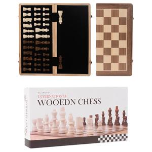 Offre Spéciale : Jeu d'échecs international en bois massif, plateau pliable, jeu <span class=keywords><strong>de</strong></span> <span class=keywords><strong>société</strong></span> éducatif, deux reines, jouet en bois - Product Image 1