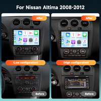 Autoradio Android Podofo 9 pouces 4+64G 2 Din pour Nissan Altima 2008-2012, Carplay/Android Auto sans fil, GPS, RDS, WIFI, OEM