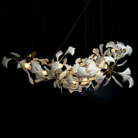 Ginkgo Feuille Salon Lustre Moderne Minimaliste Duplex Villa Hôtel Designer Art Escalier Créatif Lustre En Céramique