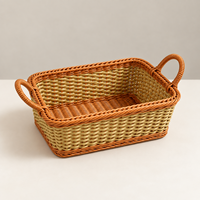 Panier de rangement pour articles divers, sur mesure, OEM, durable, en PP, imitation rotin, disponible en plusieurs tailles, pour le bureau et le rangement d'objets de petite taille