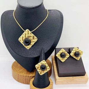 בגדים סיטונאיים אופנה נירוסטה בגדים מצופה זהב 18k פנינים טורקיז אביזרים גיאומטריים שרשראות עמיד למים מתנות - Product Image 5