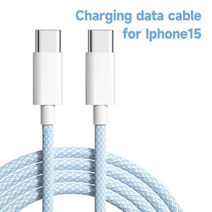 PD 60W C a C <span class=keywords><strong>Cable</strong></span> de carga <span class=keywords><strong>Usb</strong></span> tipo C <span class=keywords><strong>Cable</strong></span> Nylon trenzado 3A Carga rápida para carga de teléfono móvil - Product Image 2
