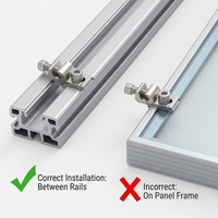 Connecteur de rail en alliage d'aluminium pour systèmes de montage au sol sur toiture et systèmes de carport, compatible avec les fils de 14-6 AWG, clip de montage PV