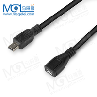Cable de Datos Mini USB de 5 Pines Macho a Micro USB de 5 Pines Hembra de 30 cm y 50 cm, USB2.0 Mini BM a Micro BF, Cable Redondo