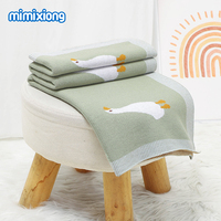 Mimixiong nouveau-né bébé couvertures 100% coton Animal canard motif tricoté bébé couvertures